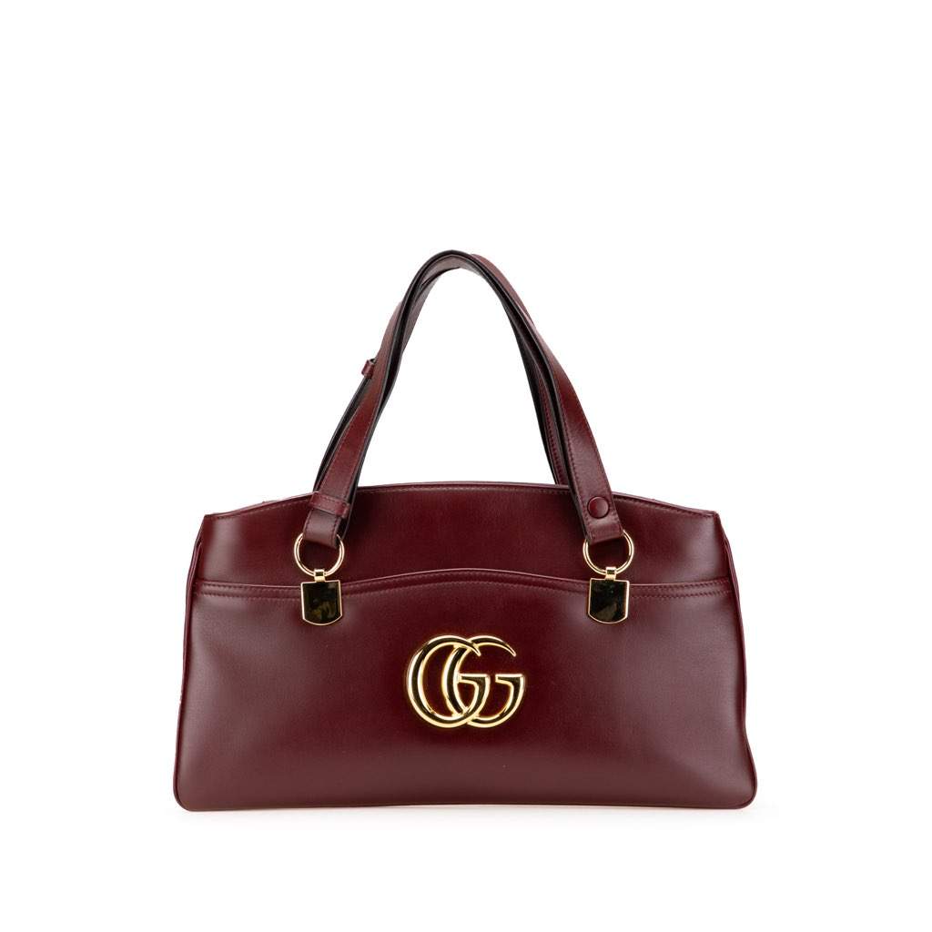 Gucci Large Leather Arli Shoulder Bag Red Leather Very good - Front View