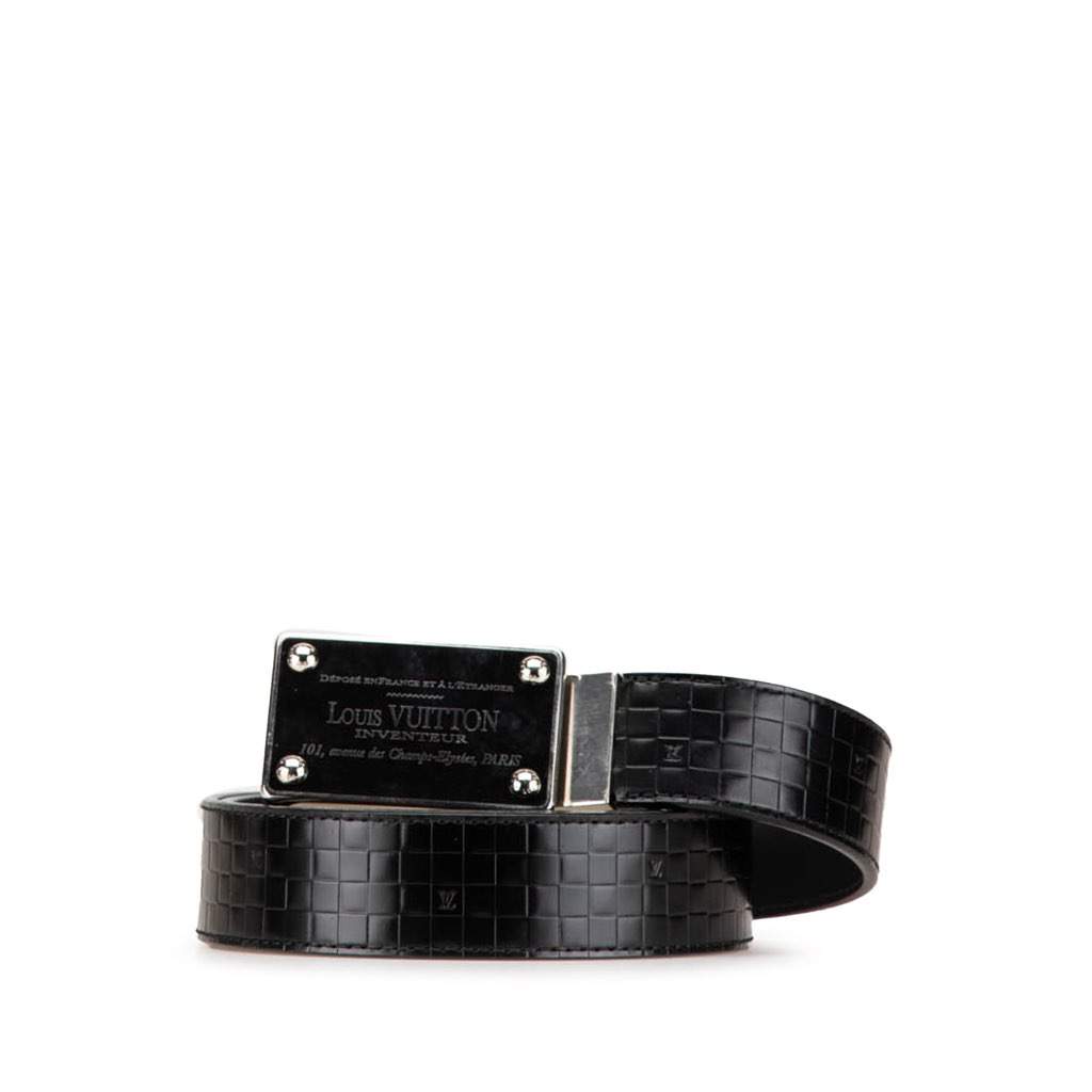 Louis Vuitton Damier Inventeur Belt Black Canvas Good condition - Front View