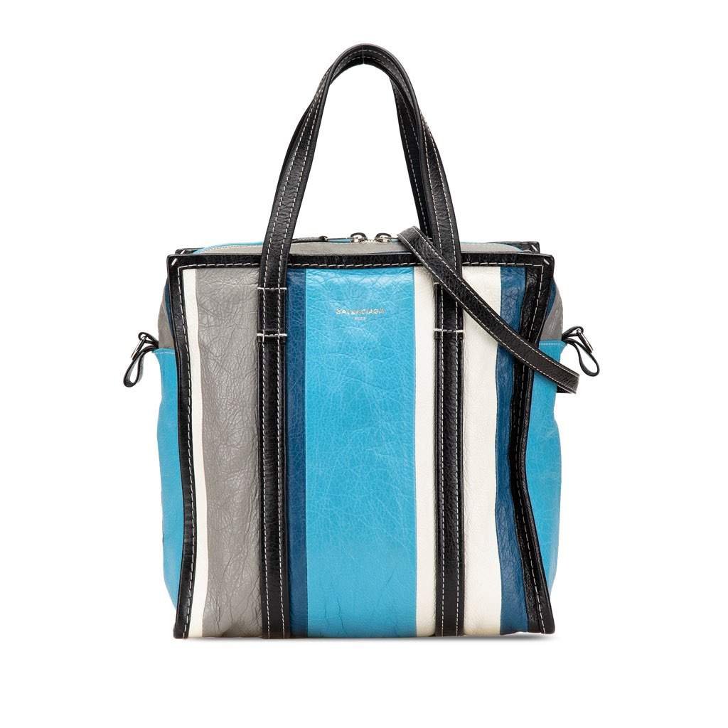 Balenciaga S Lambskin Bazar Shopper Satchel Blue Leather Very good condition - Front View