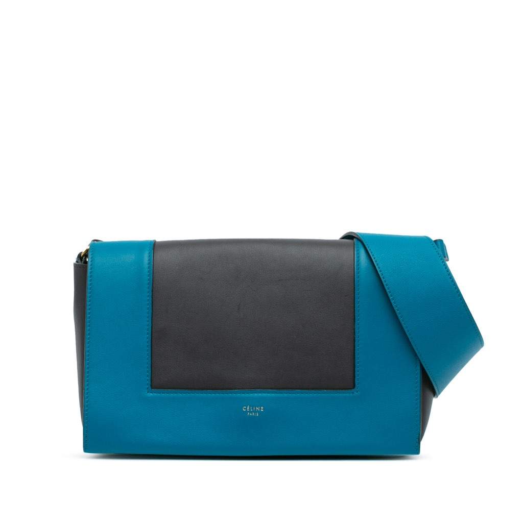 Celine Leather Frame Shoulder Bag Black Leather Very good - Front View