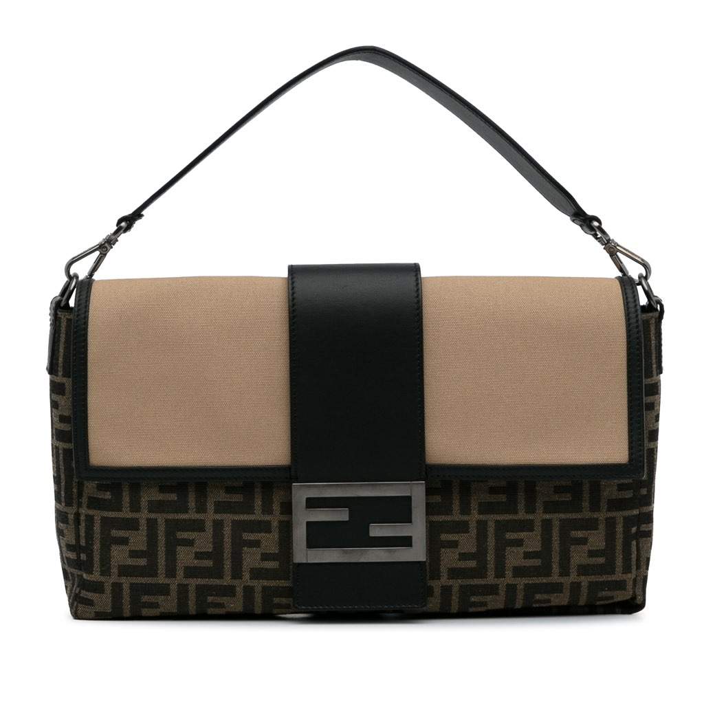 Fendi Large Zucca Canvas Convertible Belt Baguette Brown Canvas Very good - Front View