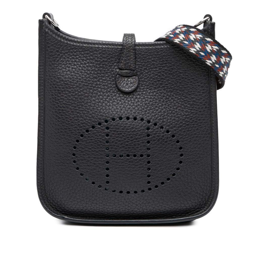 Hermès Clemence Evelyne TPM Blue Leather Good condition - Front View