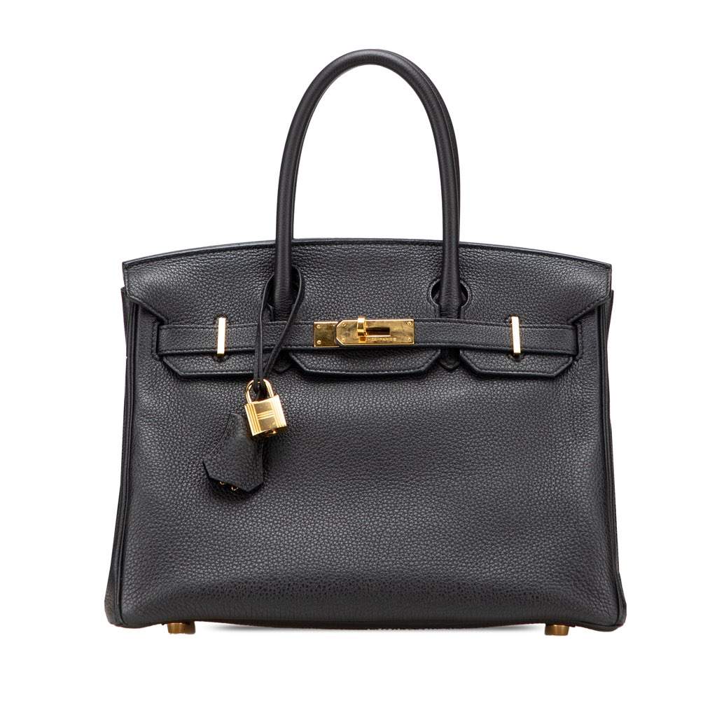 Hermès Togo Birkin Retourne 30 Black Leather Good condition - Front View