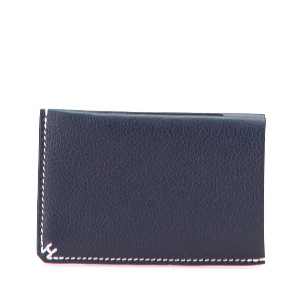 Hermès Evercolor H Series Card Case Blue Leather Good condition - Front View