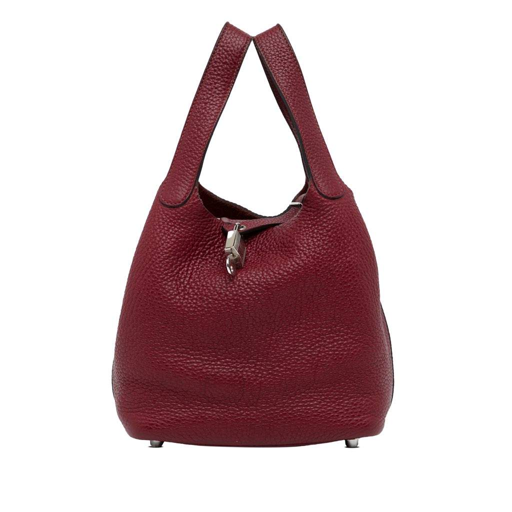 Hermès Clemence Picotin Lock 18 Red Leather Good condition - Front View