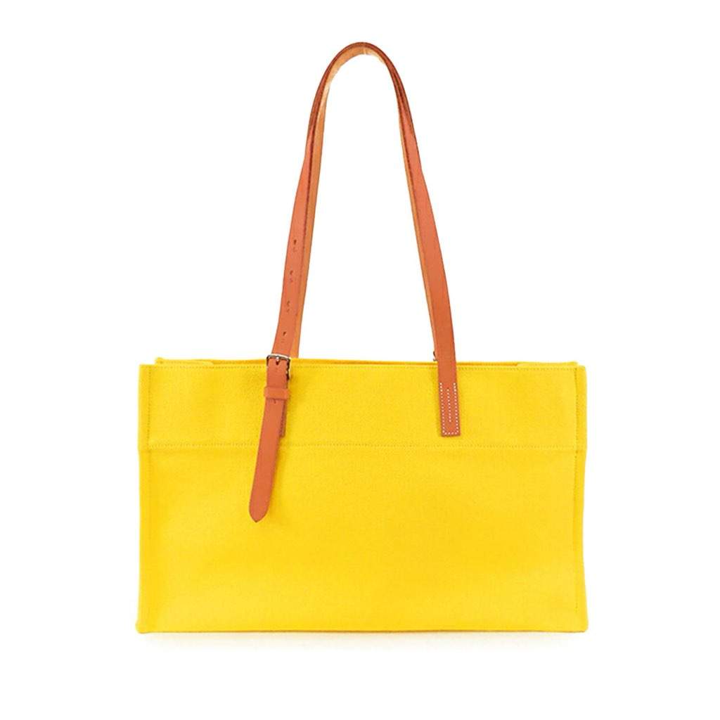 Hermès Toile Etriviere Elan Yellow Canvas Good condition - Front View