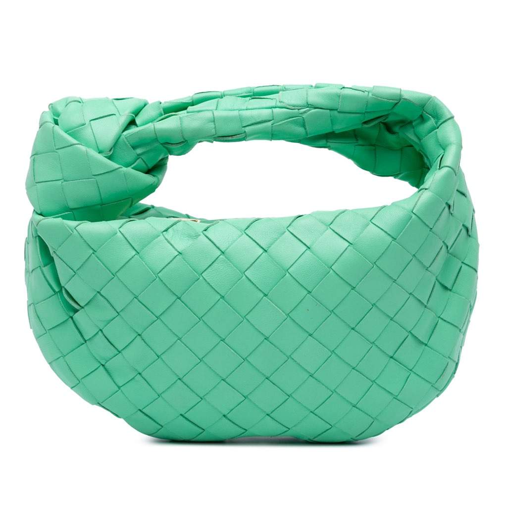 Bottega Veneta Mini Nappa Intrecciato Jodie Green Leather Good condition - Front View