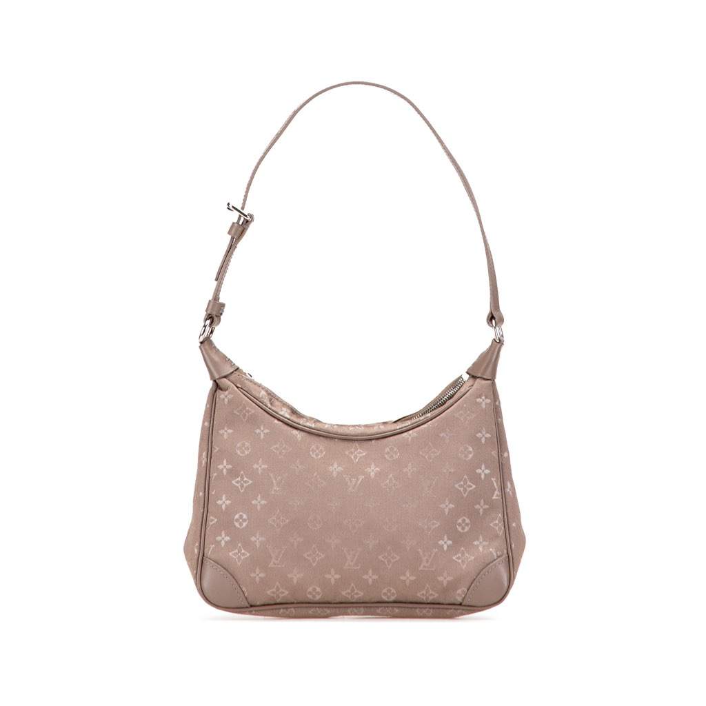 Louis Vuitton Monogram Satin Mini Boulogne Brown Satin Very good - Front View