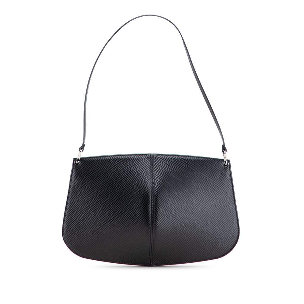 Louis Vuitton Epi Demi Lune Pochette Black Leather Good - Front View