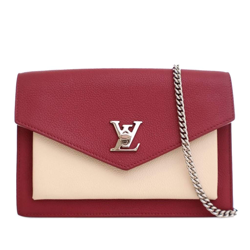 Louis Vuitton Bicolor Leather MyLockMe Chain Pochette Red Leather Good - Front View