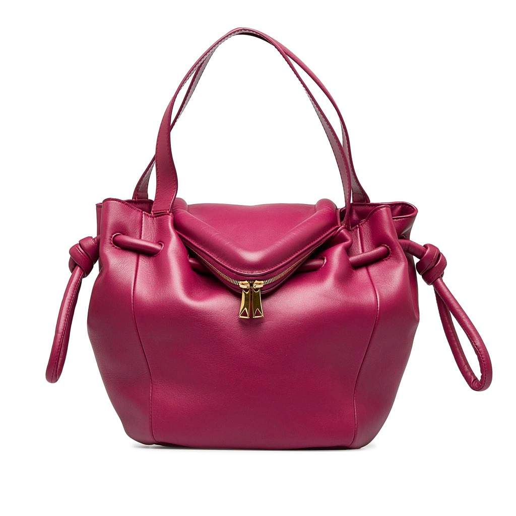 Bottega Veneta Beak Handbag Pink Leather Good - Front View