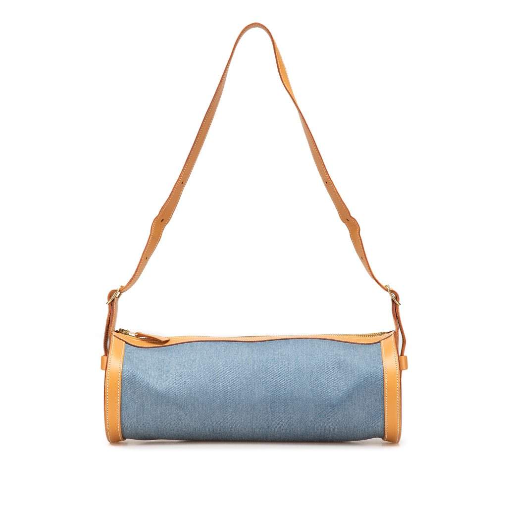 Hermès Denim and Calfskin Sac Doremi 33 Blue Denim Very good condition - Front View