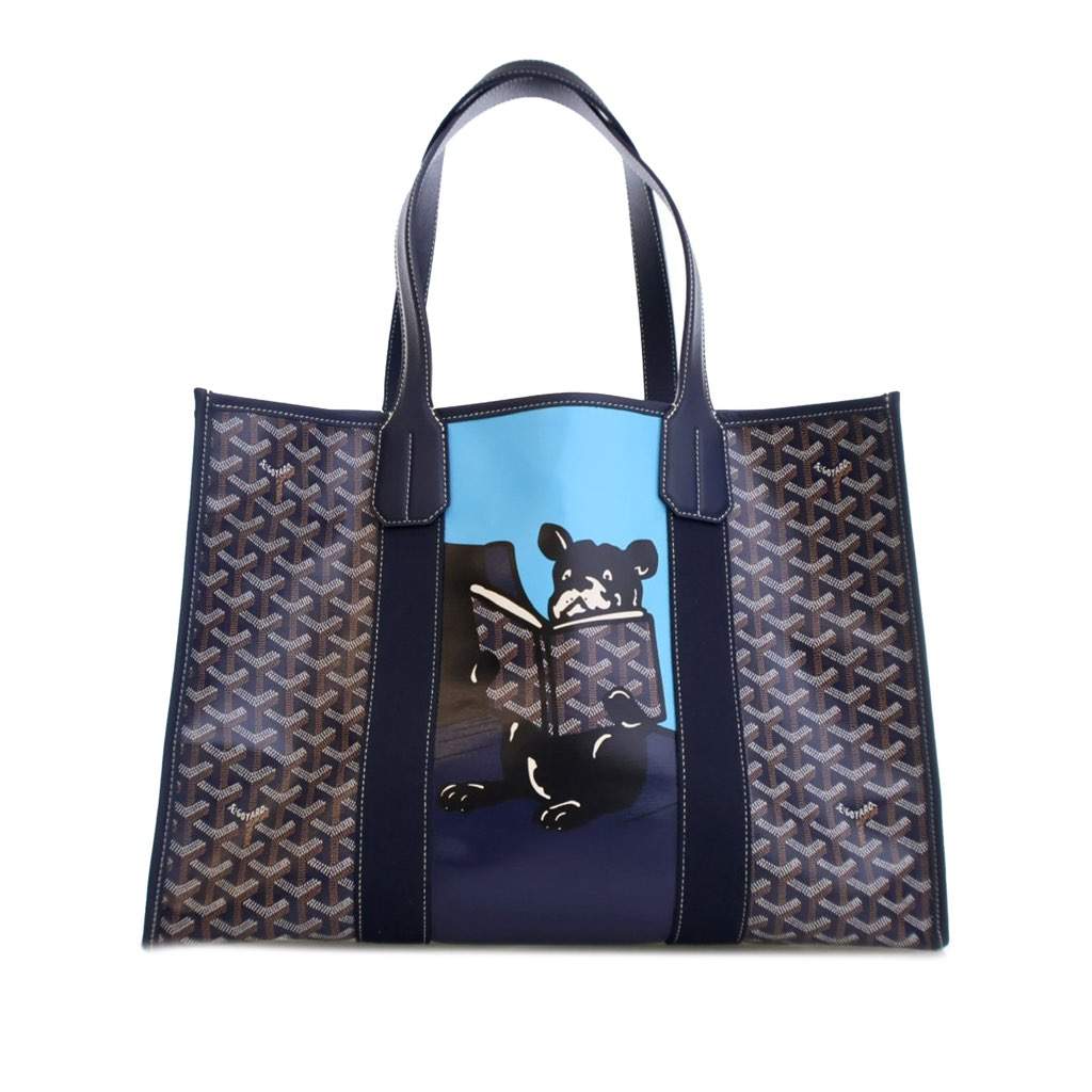 Goyard Goyardine Villette MM Blue Canvas Good - Front View