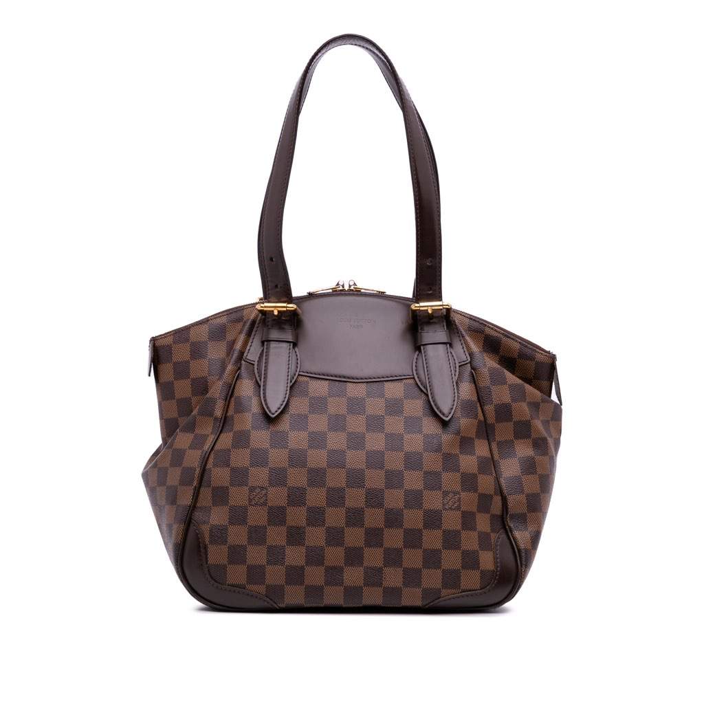 Louis Vuitton Damier Ebene Verona MM Brown Canvas Good - Front View
