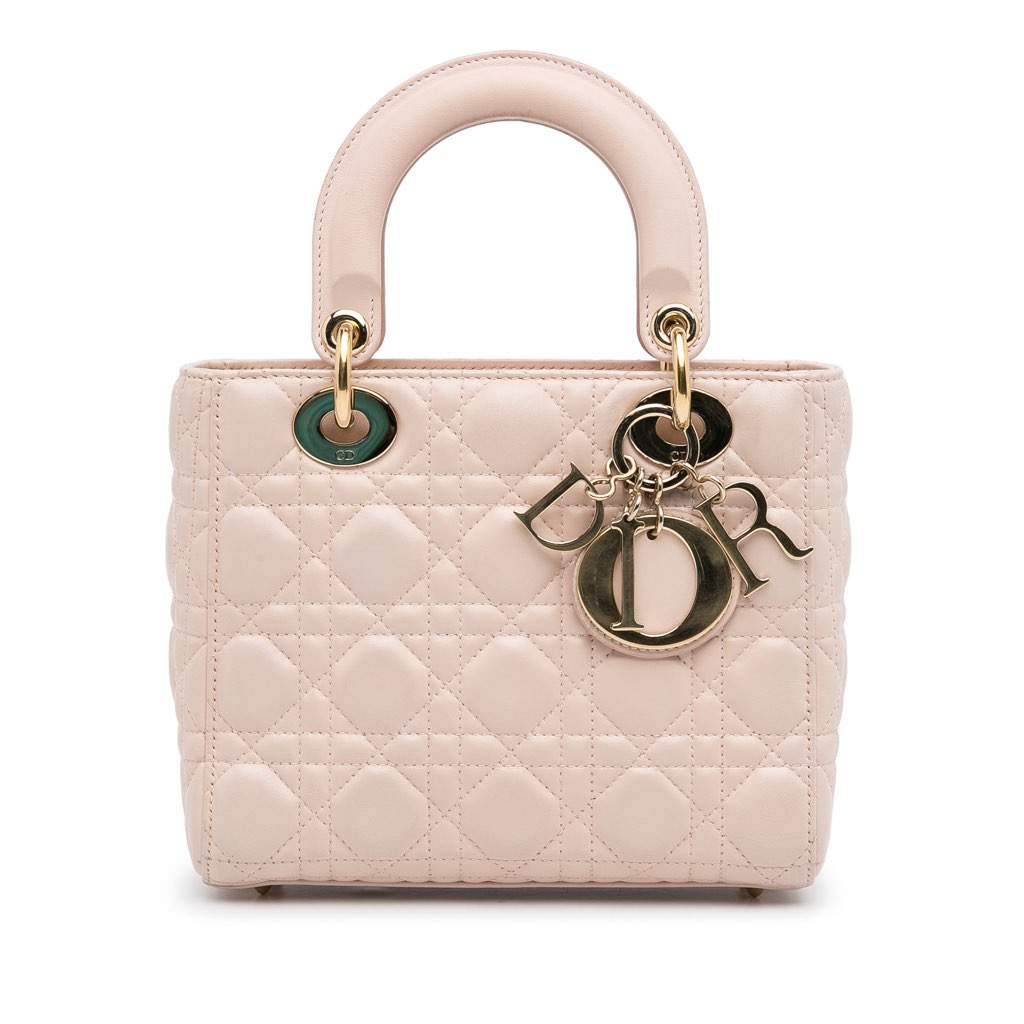 Dior Small Lambskin Cannage My ABCDior Lady Dior Pink Leather Good condition - Front View