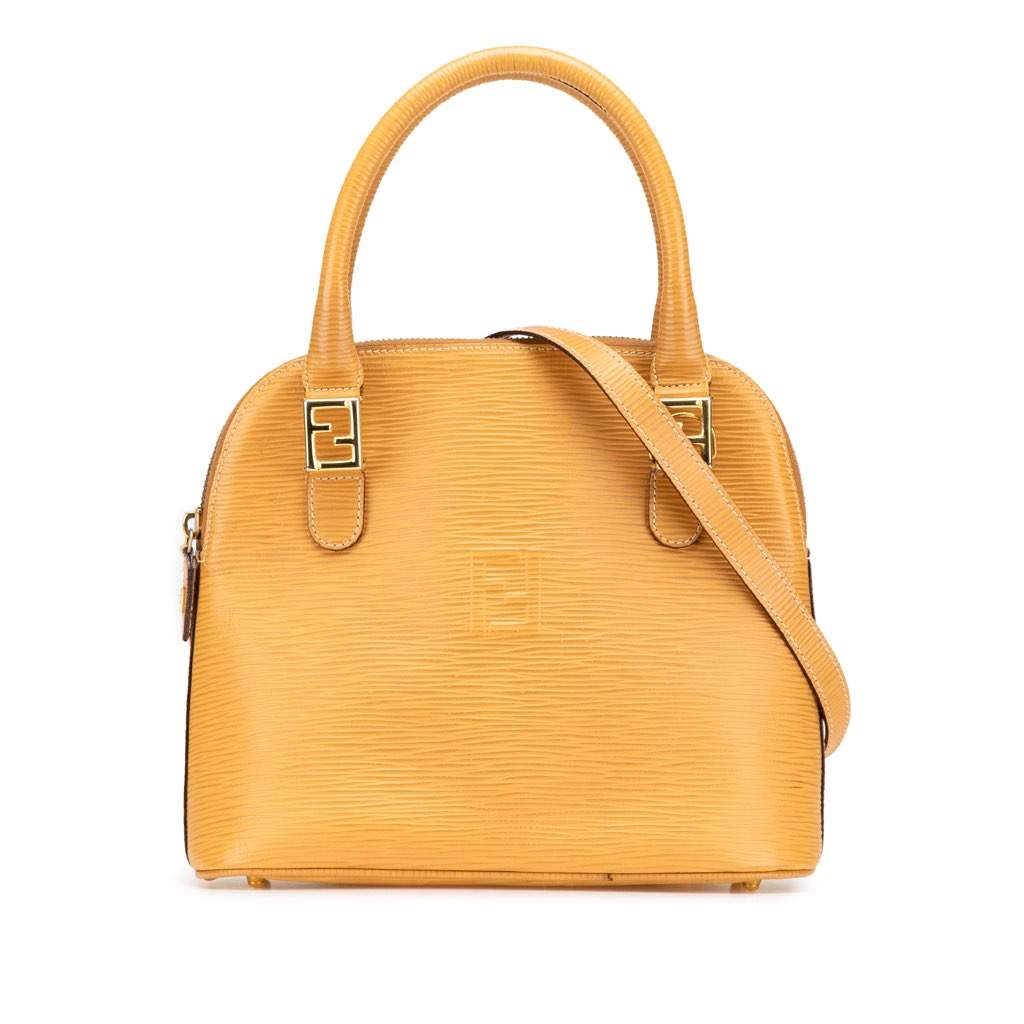 Fendi Leather Top Handle Bag Yellow Leather Good condition - Front View