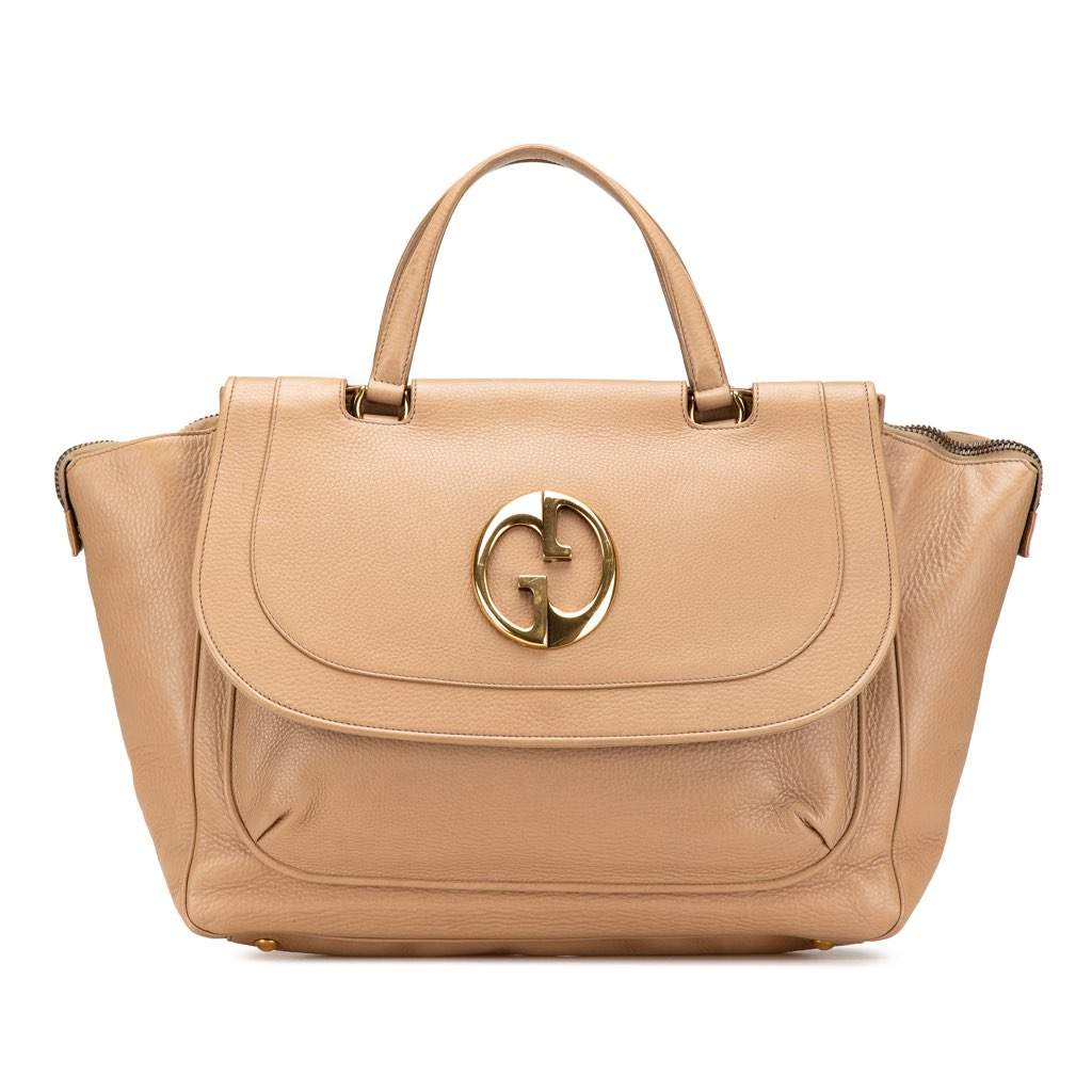 Gucci Medium Leather 1973 Handbag Brown Leather Good condition - Front View