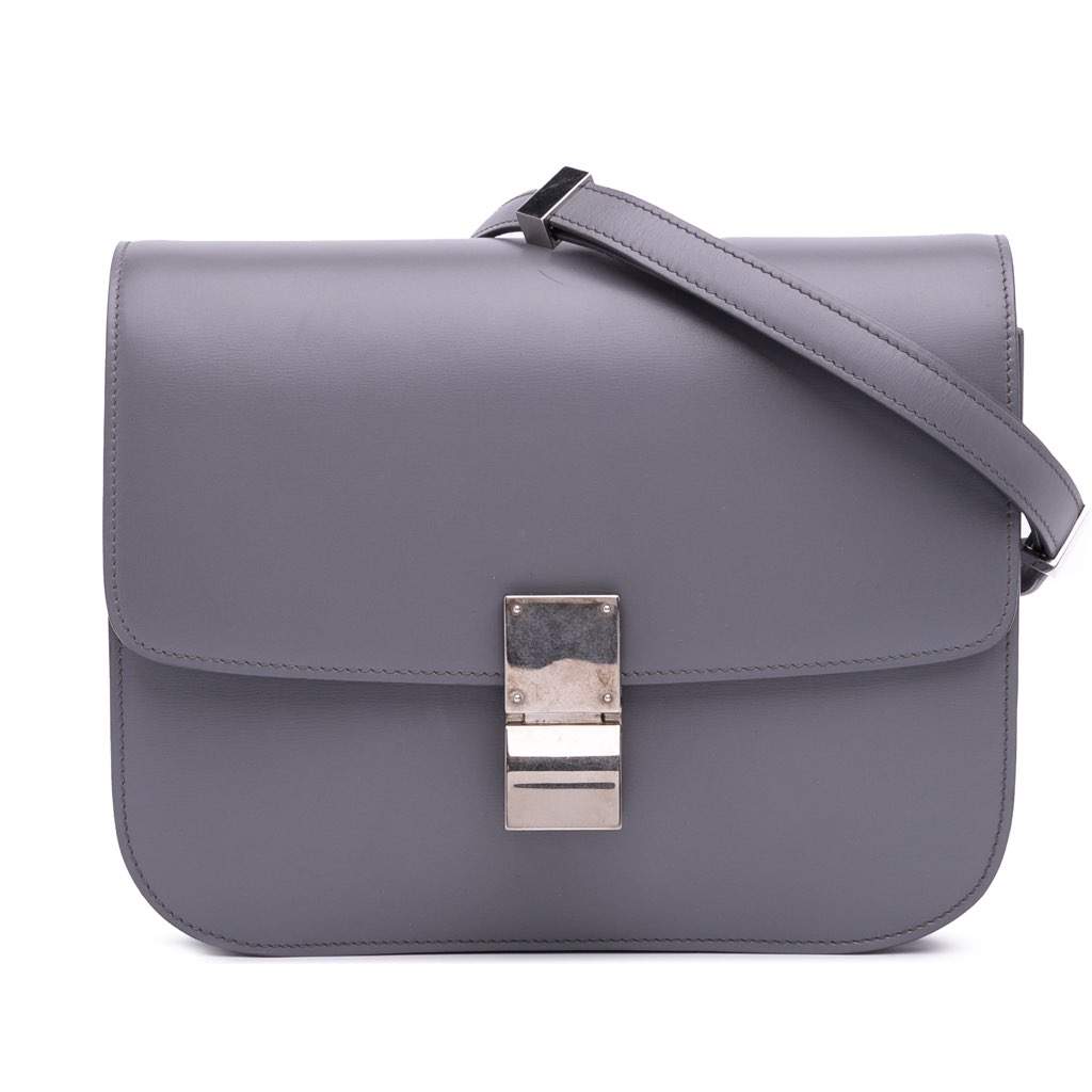 Celine Medium Calfskin Classic Box Purple Small Leather