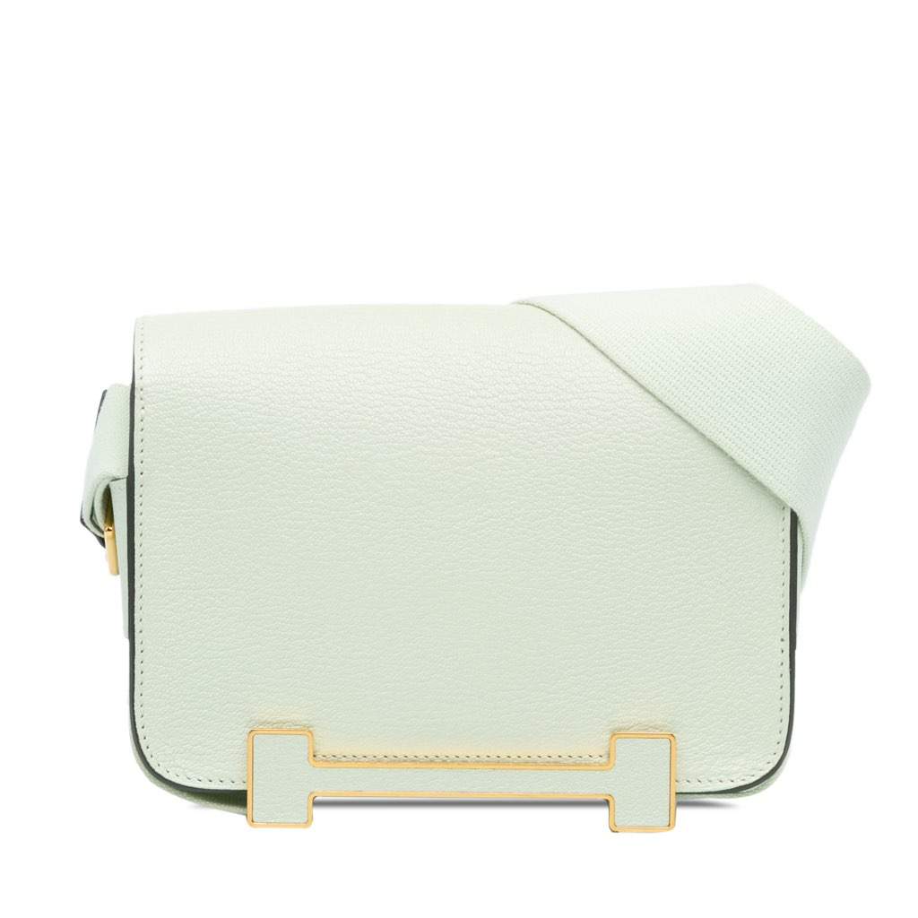 Hermès Chevre Mysore Geta Green Leather Good condition - Front View