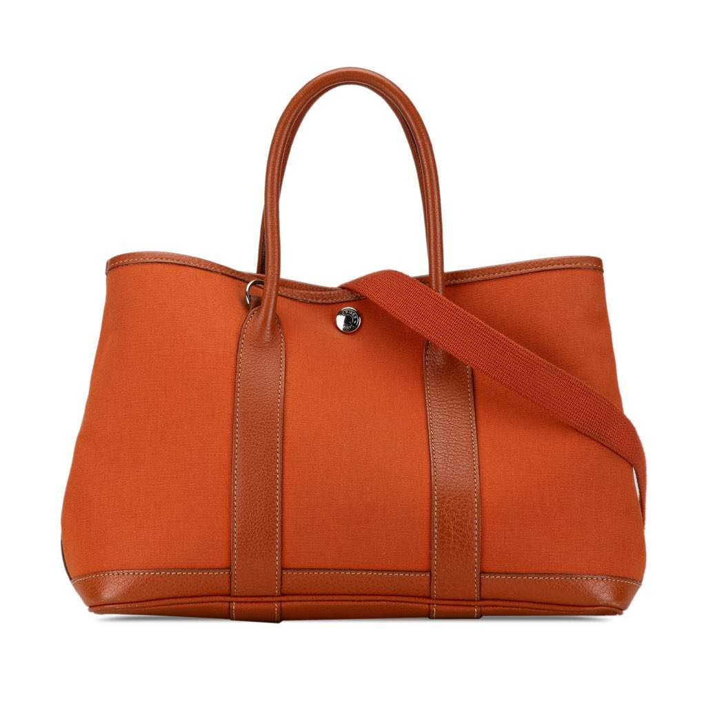 Hermès Toile and Negonda Garden Party 30 Orange Canvas Good condition - Front View
