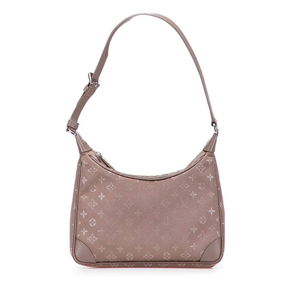 Louis Vuitton Monogram Satin Mini Boulogne Brown Satin Good condition - Front View