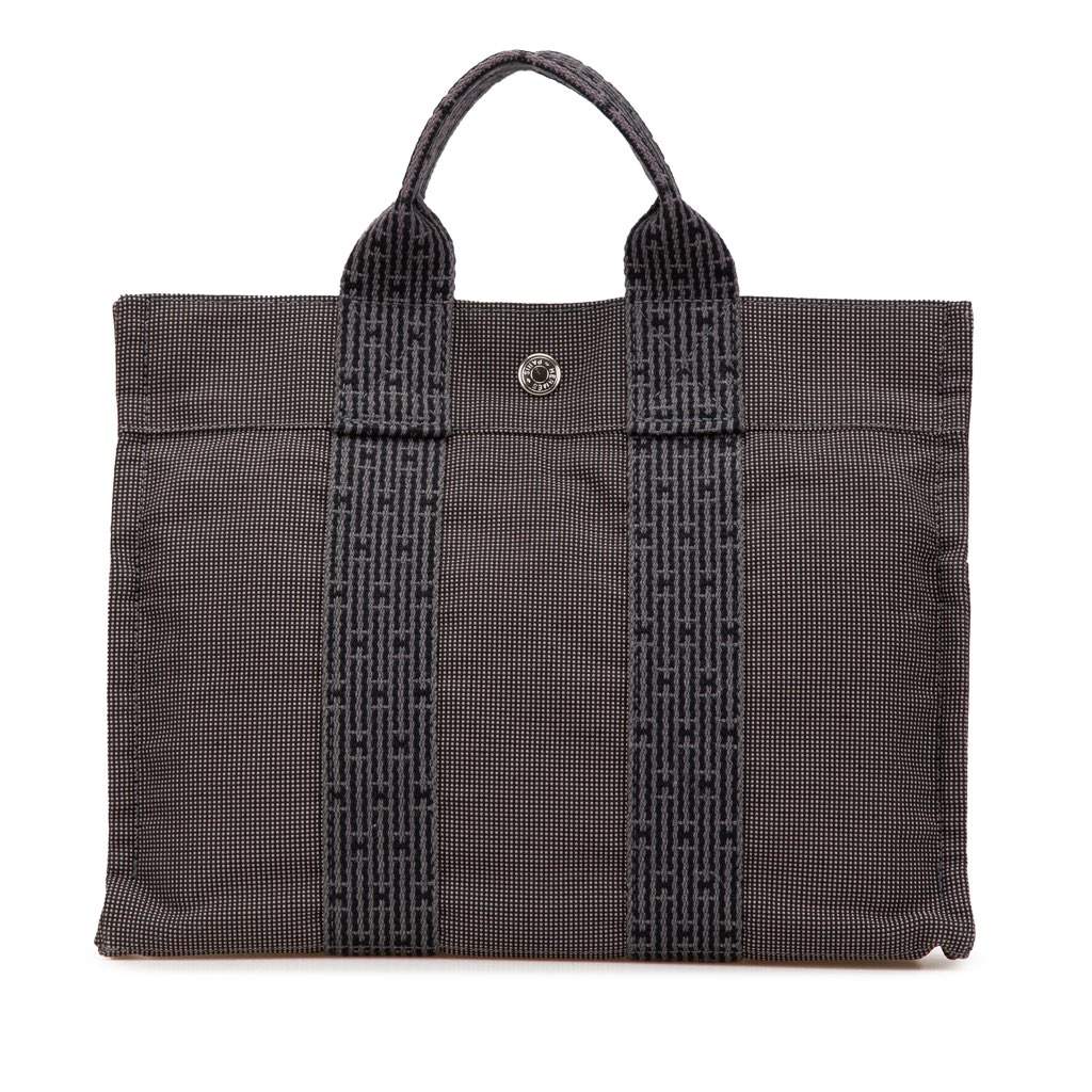 Hermès Canvas Herline PM Grey Canvas Good condition - Front View