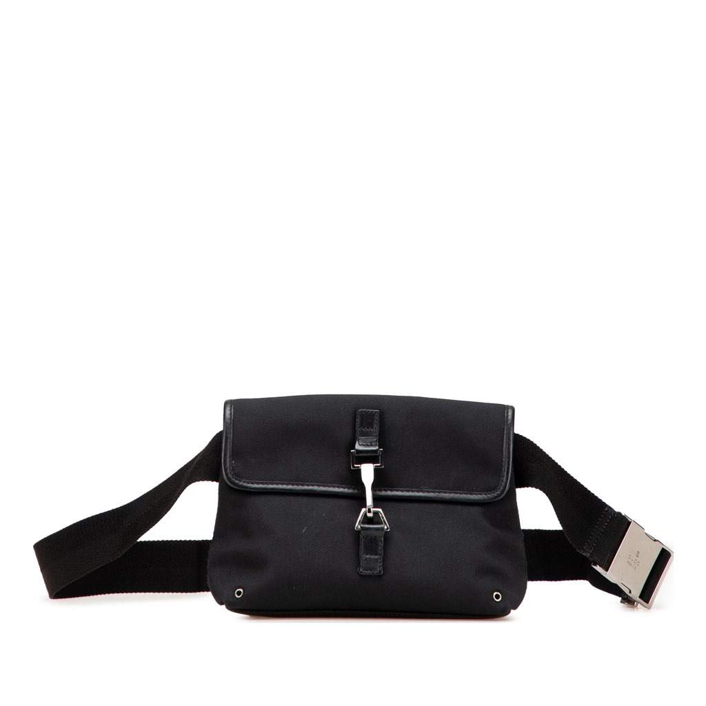 Gucci Canvas Jackie Belt Bag Black Canvas Good condition - Front View