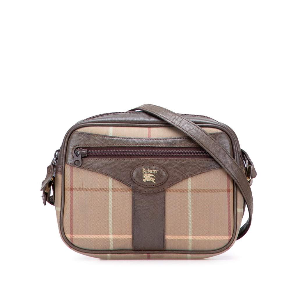 Burberry Vintage Check Canvas Crossbody Brown Canvas Good condition - Front View