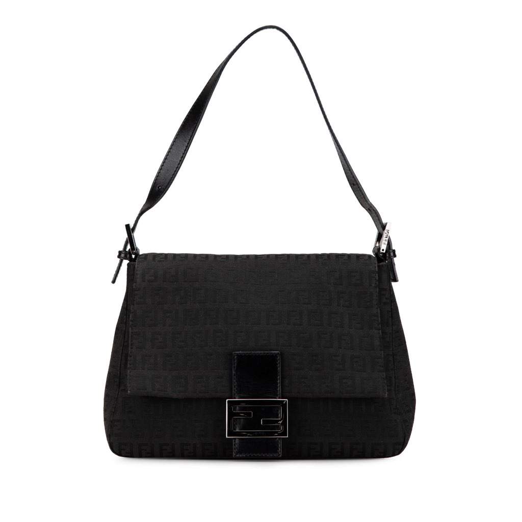 Fendi Zucchino Canvas Mamma Forever Black Canvas Good condition - Front View
