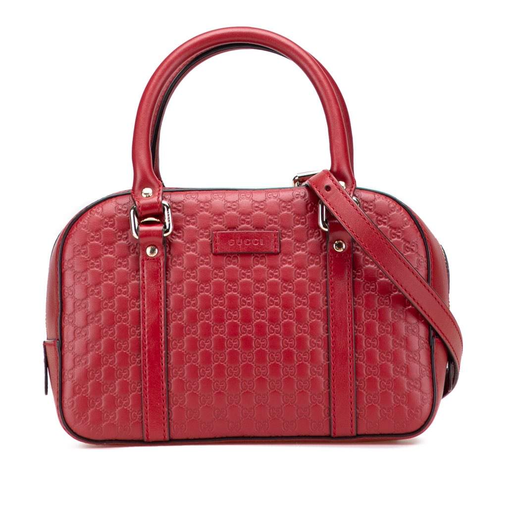 Gucci Small Microguccissima Bree Satchel Red Leather Very good - Front View