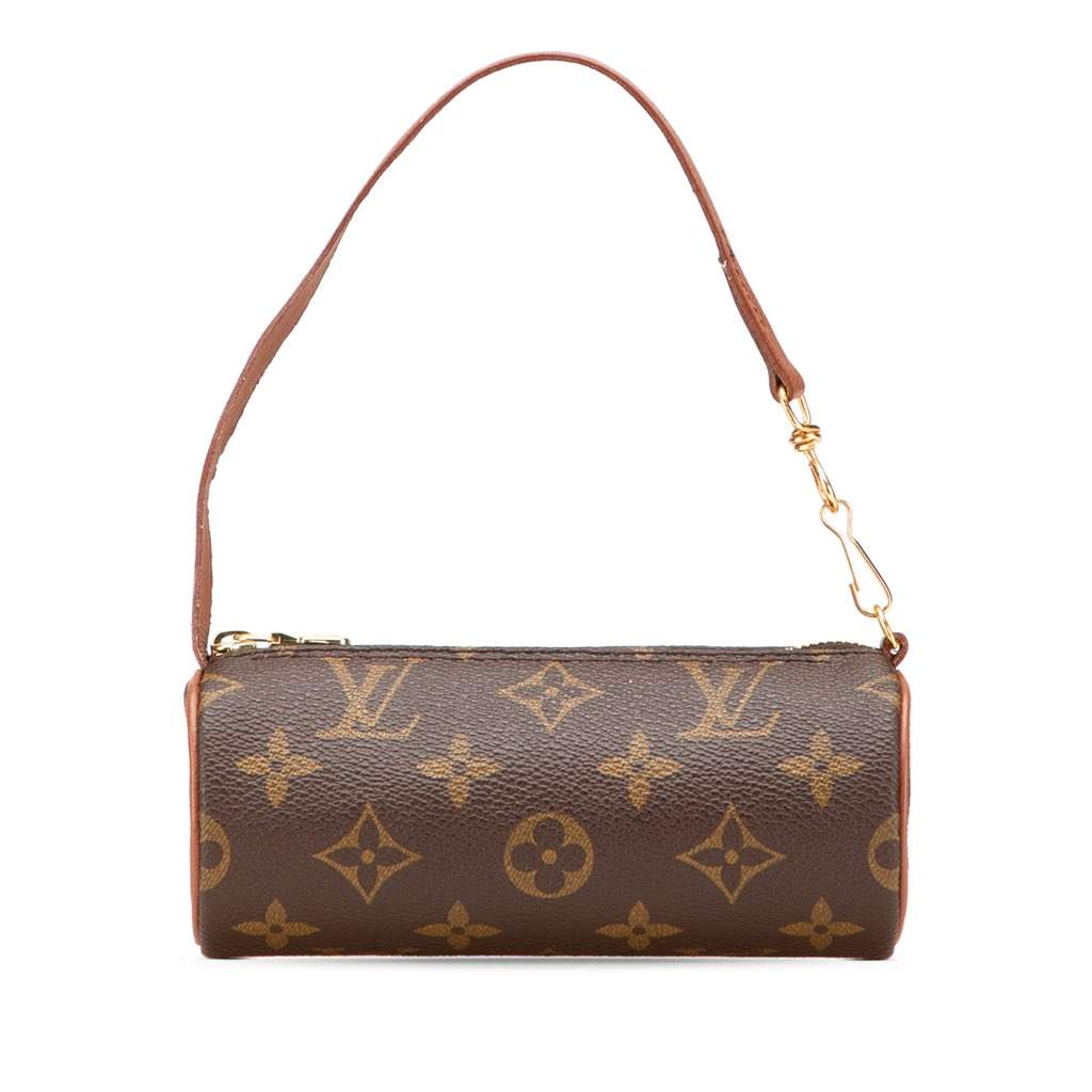 Louis Vuitton Monogram Papillon Pochette Brown Canvas Good - Front View