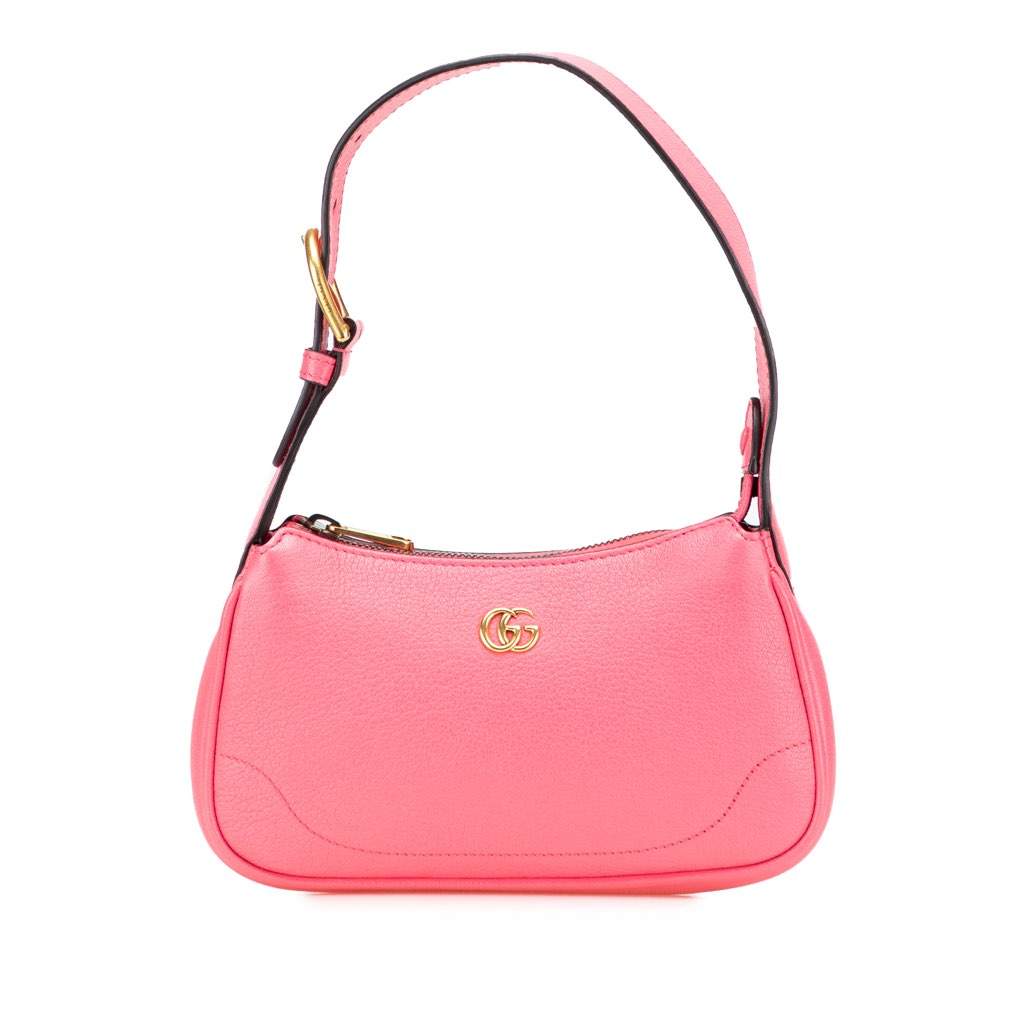 Gucci Mini Leather Aphrodite Shoulder Bag Pink Leather Good condition - Front View
