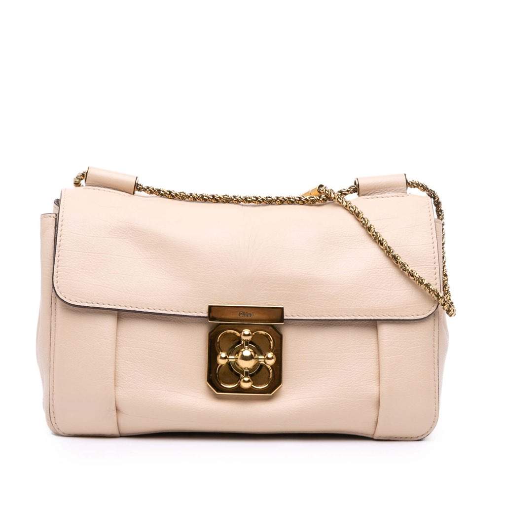 Chloé Medium Goatskin Elsie Crossbody Brown Leather Good condition - Front View