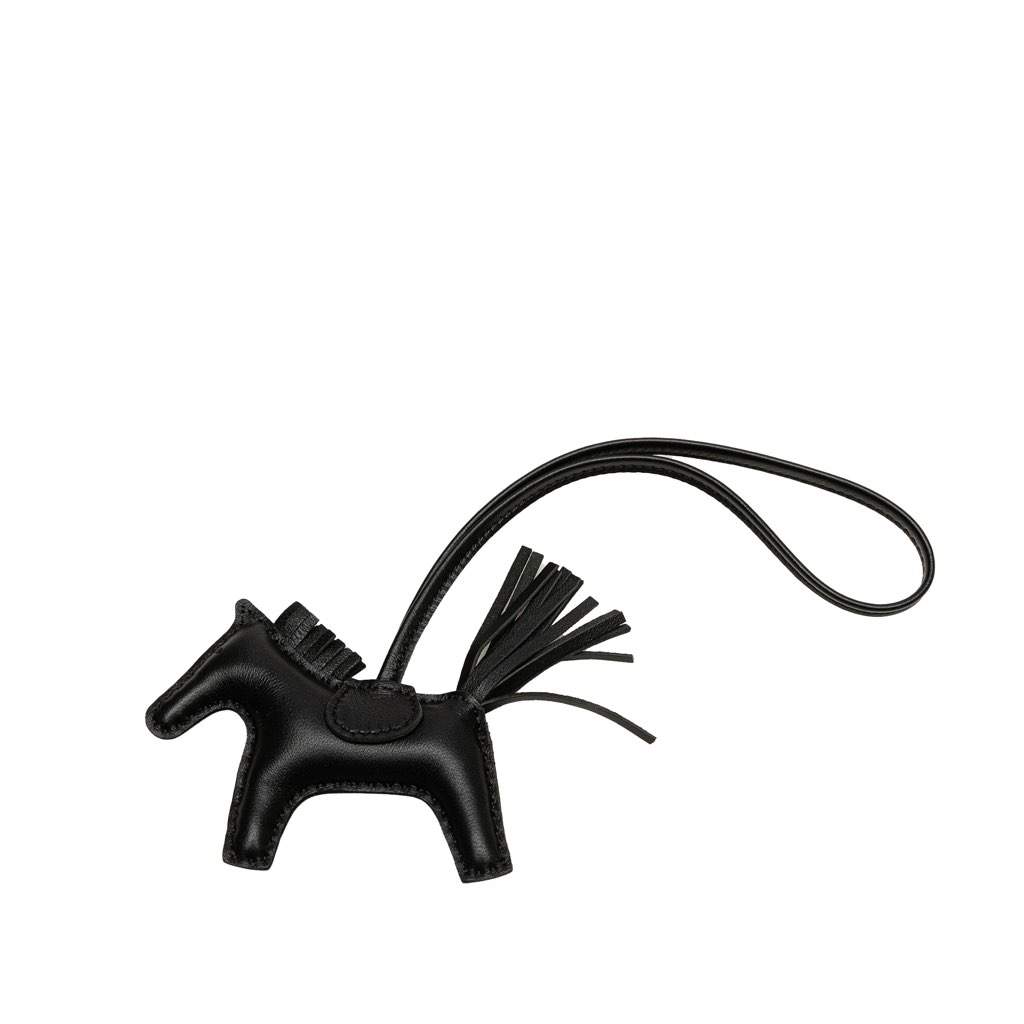 Hermès Milo Lambskin Grigri So Black Rodeo Bag Charm PM Black Leather Very good condition - Front View