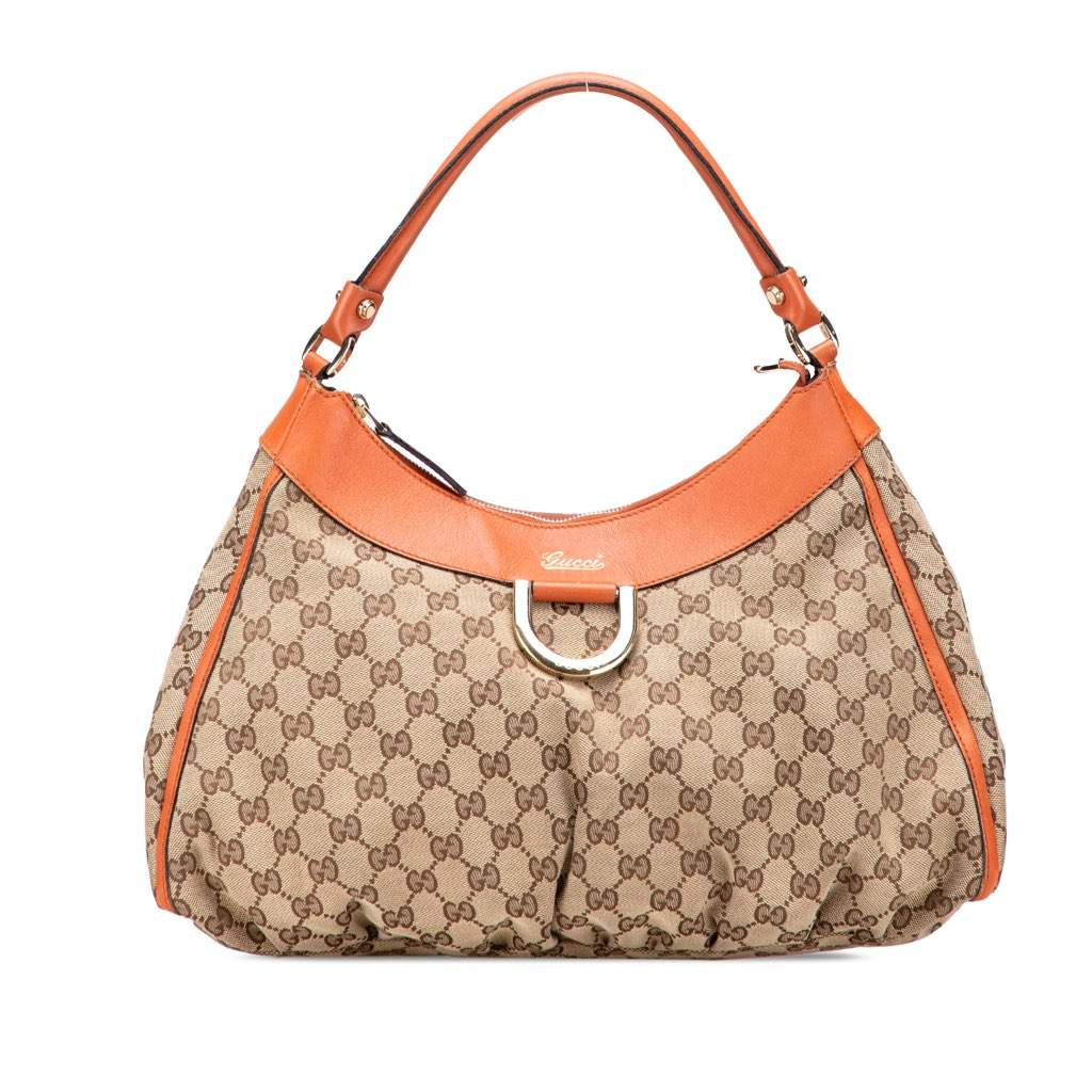 Gucci GG Canvas Abbey D Ring Shoulder Bag Brown Canvas Good - Front View