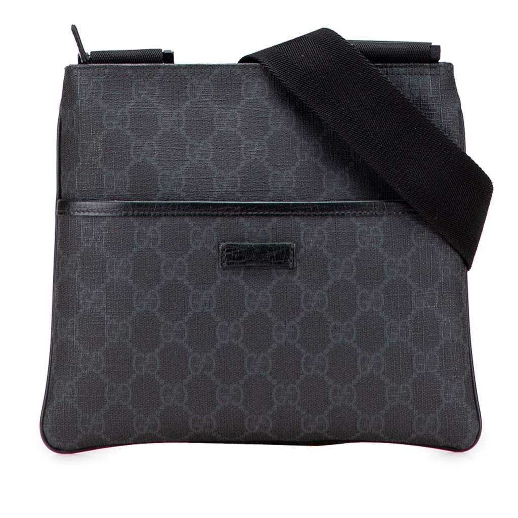 Gucci GG Supreme Crossbody Black Canvas Good - Front View