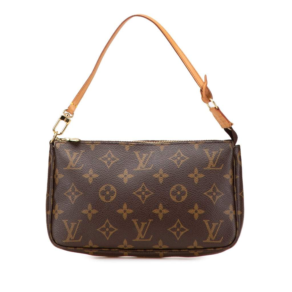 Louis Vuitton Monogram Pochette Accessoires Brown Canvas Good - Front View
