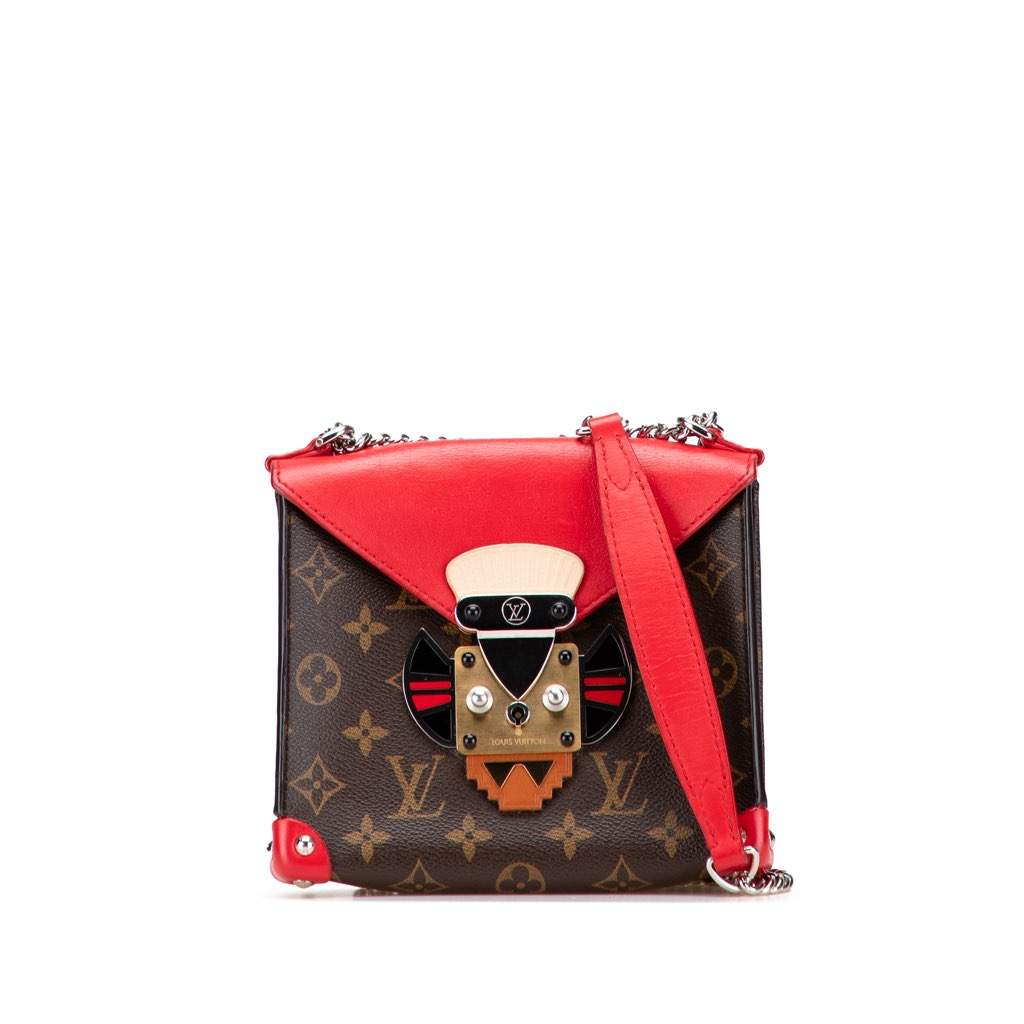 Louis Vuitton Monogram Tribal Mask Pochette PM Brown Canvas Very good - Front View