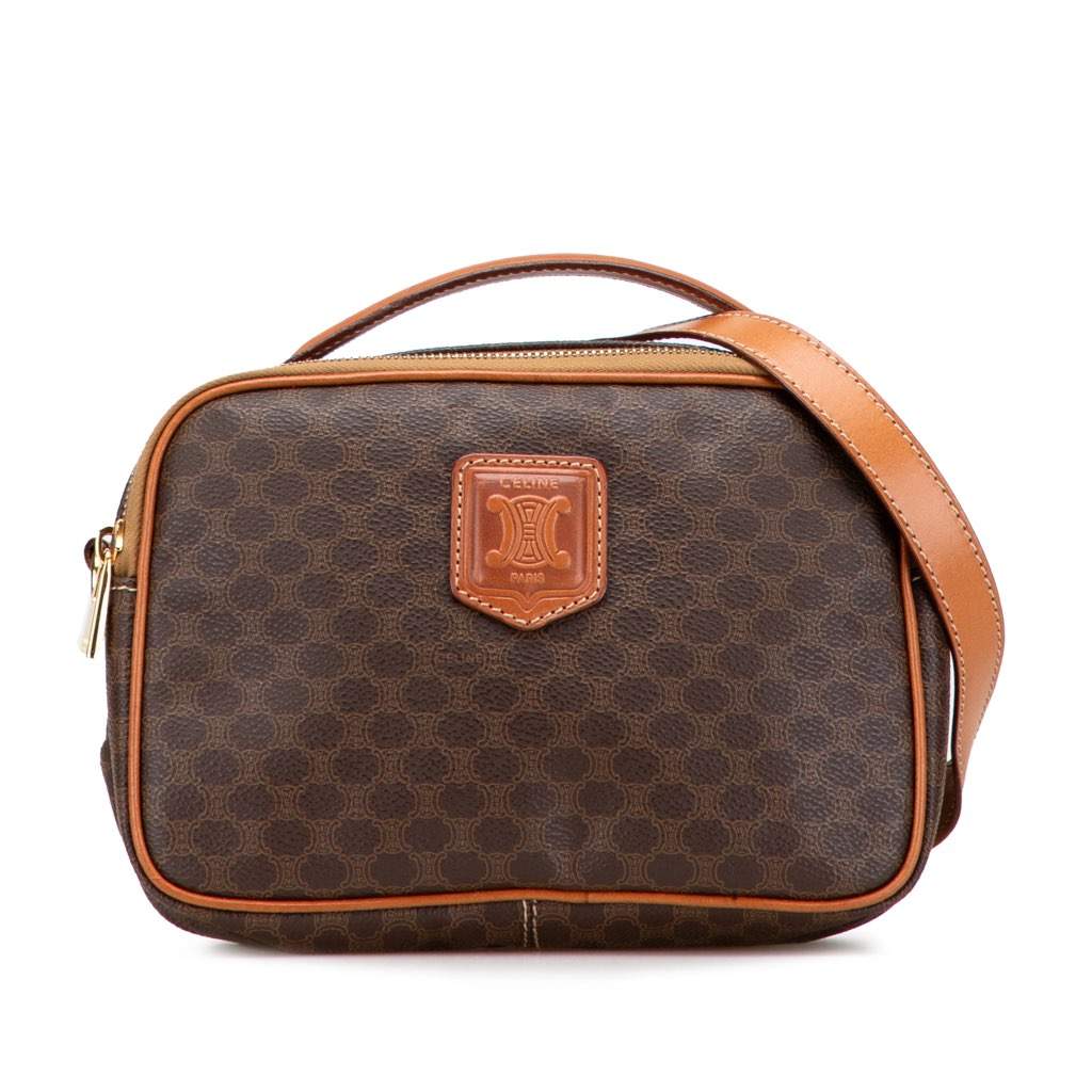 Celine Macadam Coated Canvas Satchel Brown Canvas Very good - Front View