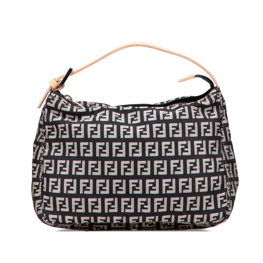 Fendi Zucchino Canvas Handbag Black Canvas Good condition - Front View
