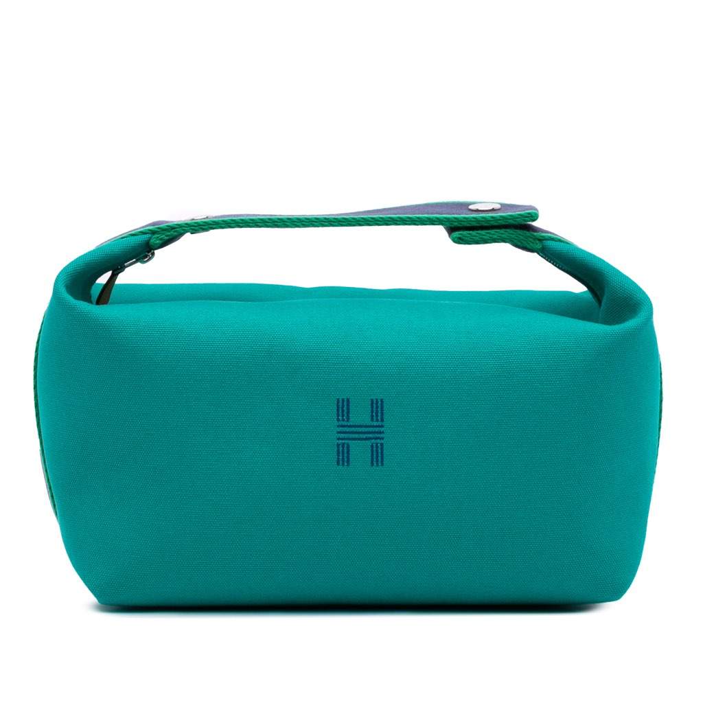 Hermès Large Canvas Bride A Brac Case Green Canvas Good condition - Front View