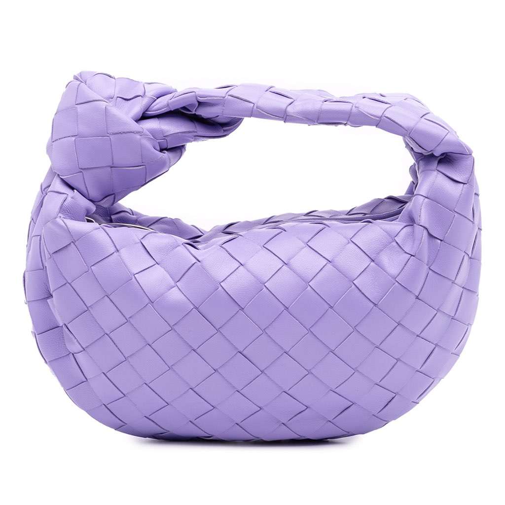 Bottega Veneta Mini Nappa Intrecciato Jodie Purple Leather Good - Front View