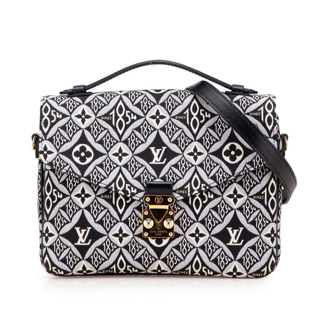 Louis Vuitton Monogram Jacquard Since 1854 Pochette Metis Black Canvas Very good - Front View