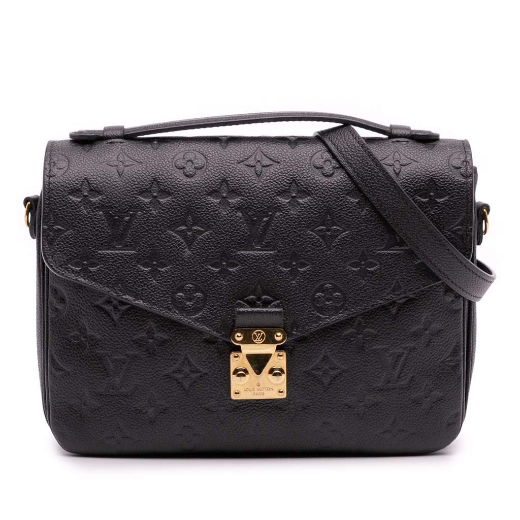 Louis Vuitton Monogram Empreinte Pochette Metis Black Leather Good condition - Front View