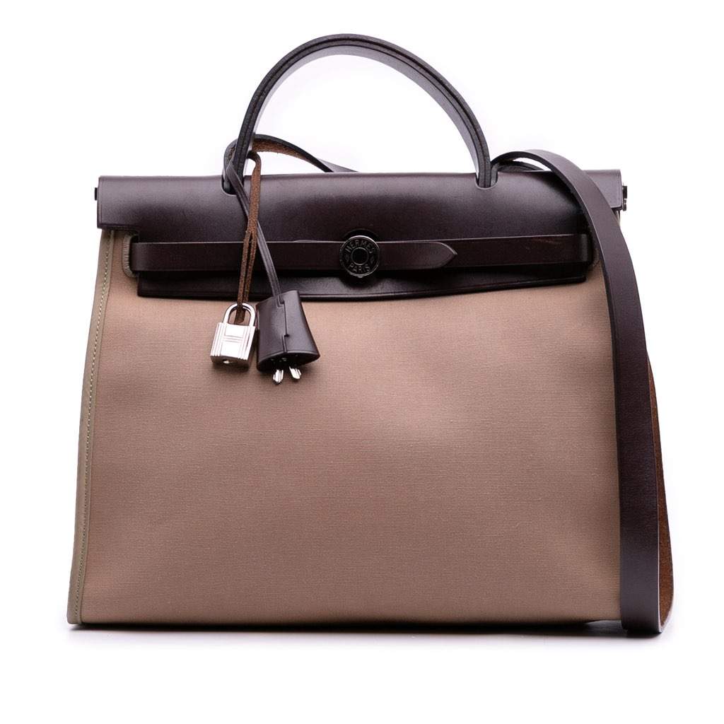 Hermès Toile Herbag Zip 31 Brown Canvas Good condition - Front View