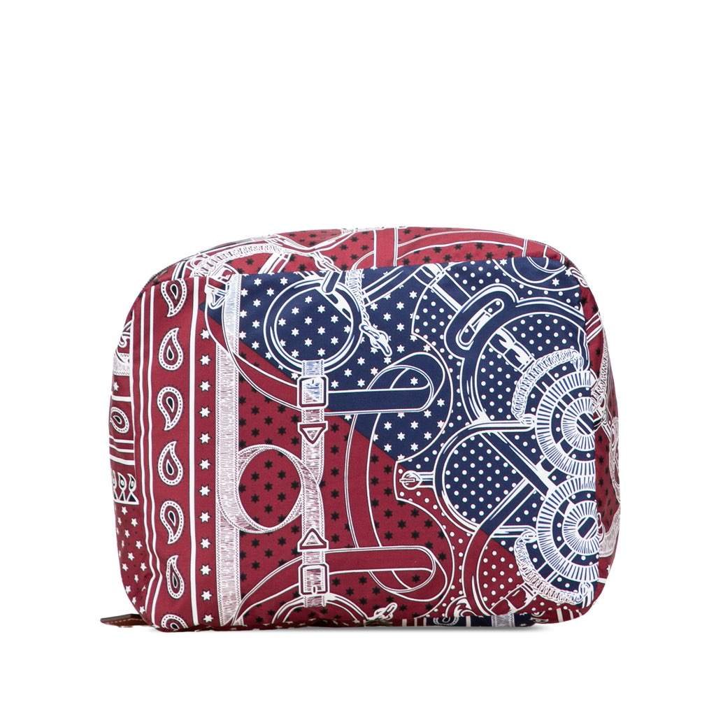 Hermès Silk Eperon D'or Bandana Travelsilk Cube PM Red Silk Good condition - Front View