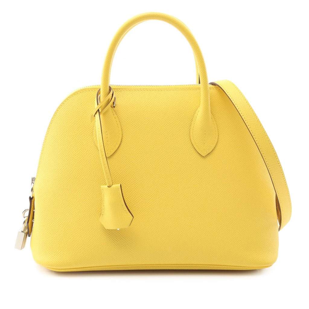Hermès Epsom 1923 Bolide 25 Yellow Leather Good condition - Front View