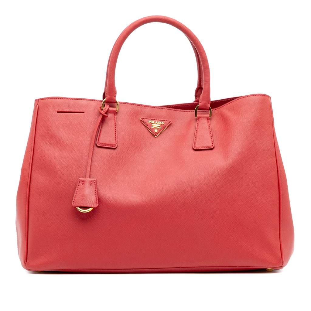 Prada Large Saffiano Lux Galleria Tote Pink Leather Very good - Front View