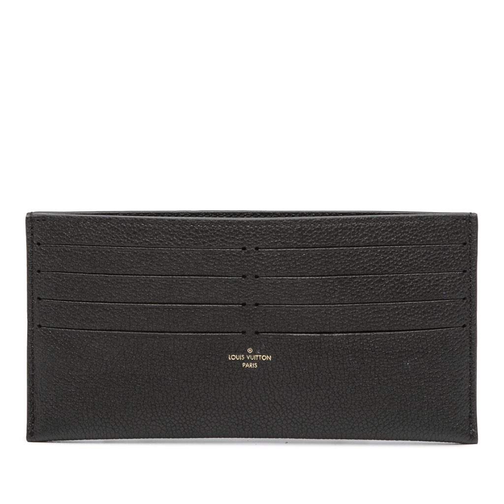 Louis Vuitton Calfskin Felicie Card Holder Insert Black Leather Good - Front View