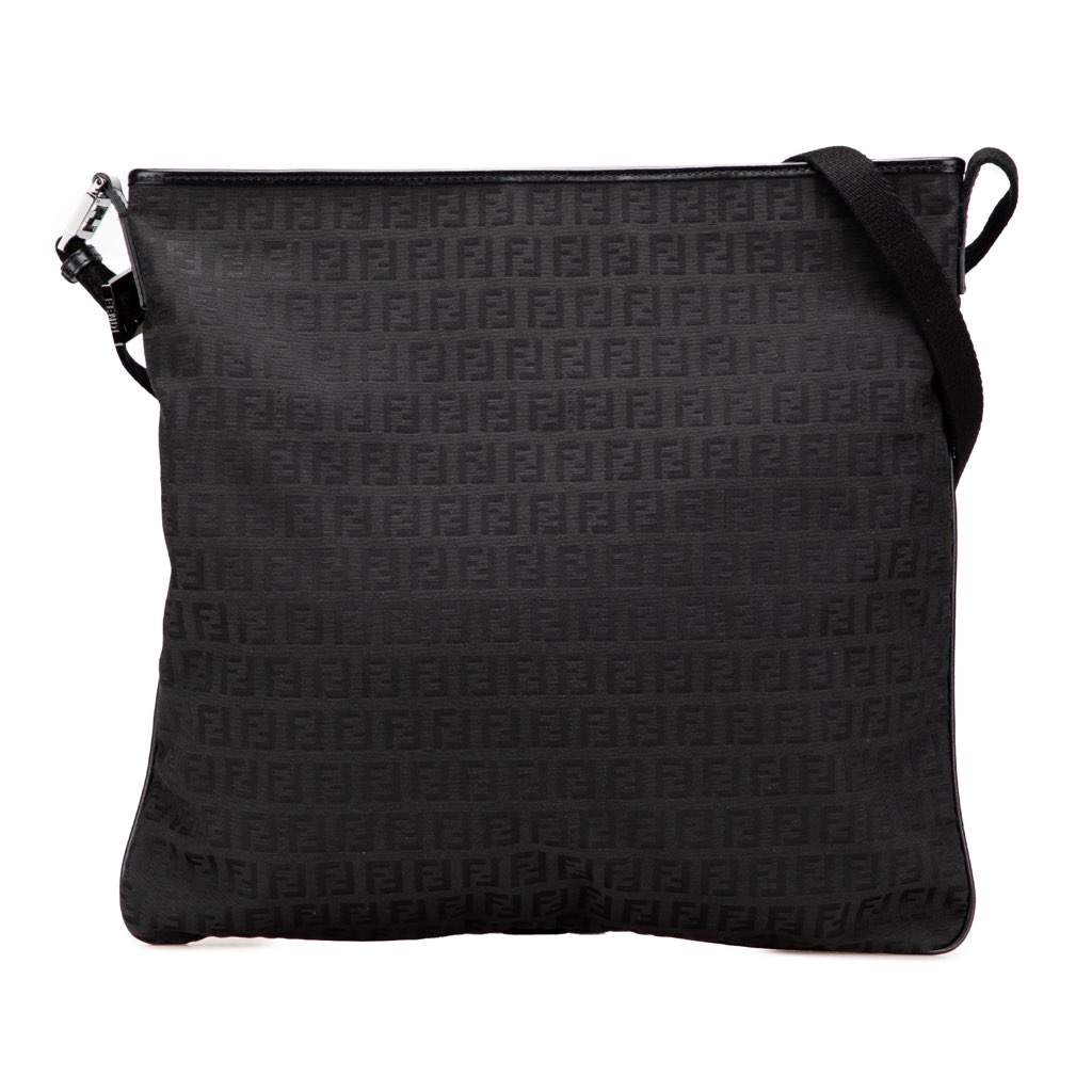 Fendi Zucchino Canvas Crossbody Black Canvas Very good - Front View